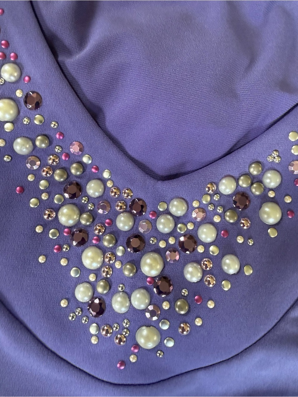 Sleeveless Embellished V-Neck Women's Top - Purple - Picture 6 of 7